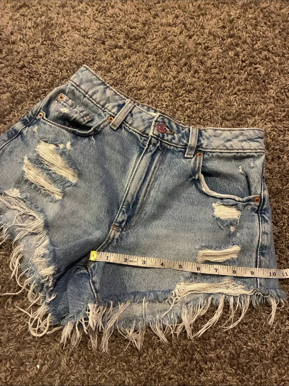 Garage Festival Denim Cutoff Shorts Distressed 0 / 24 Frayed
